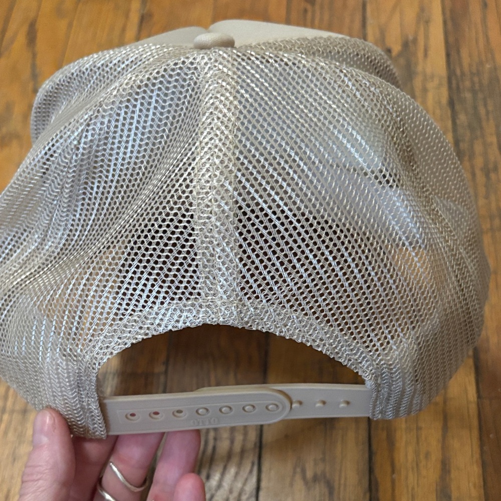🧢🏔️🐻OTTO Denver Colorado Tan Trucker Hat with Pink Matchbox Patch Like New - Picture 3 of 7